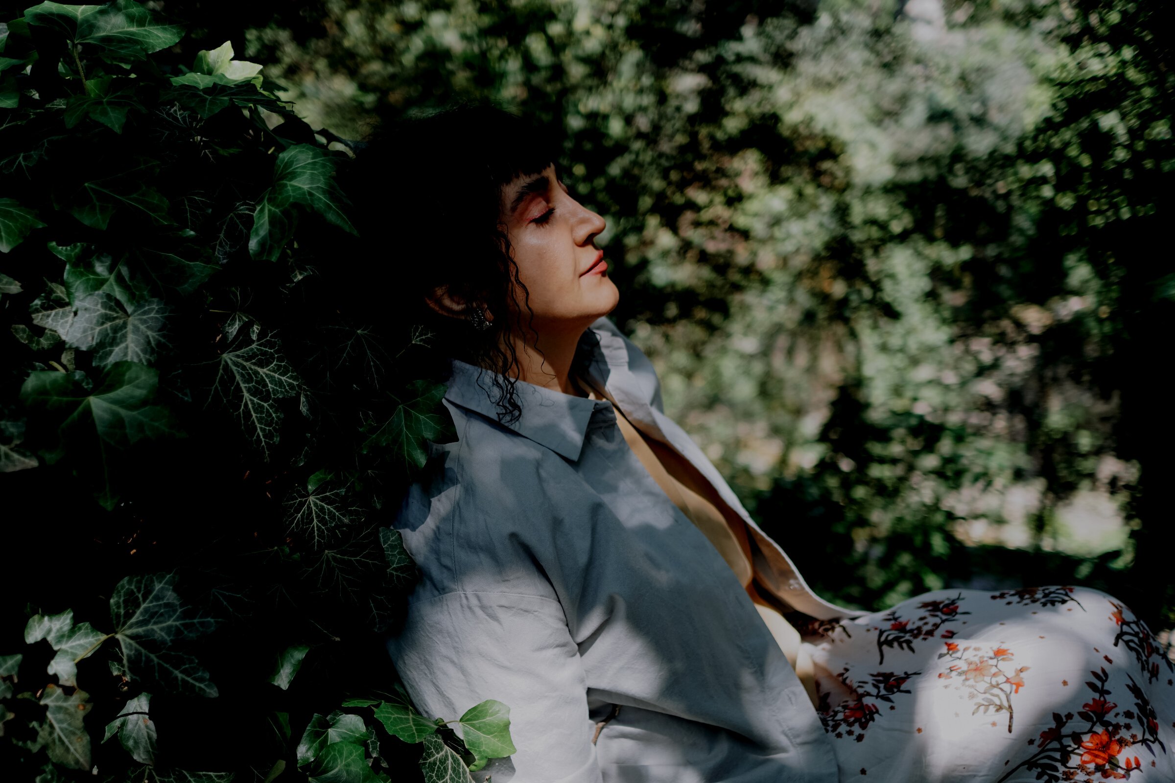 Woman Relaxing in Forest